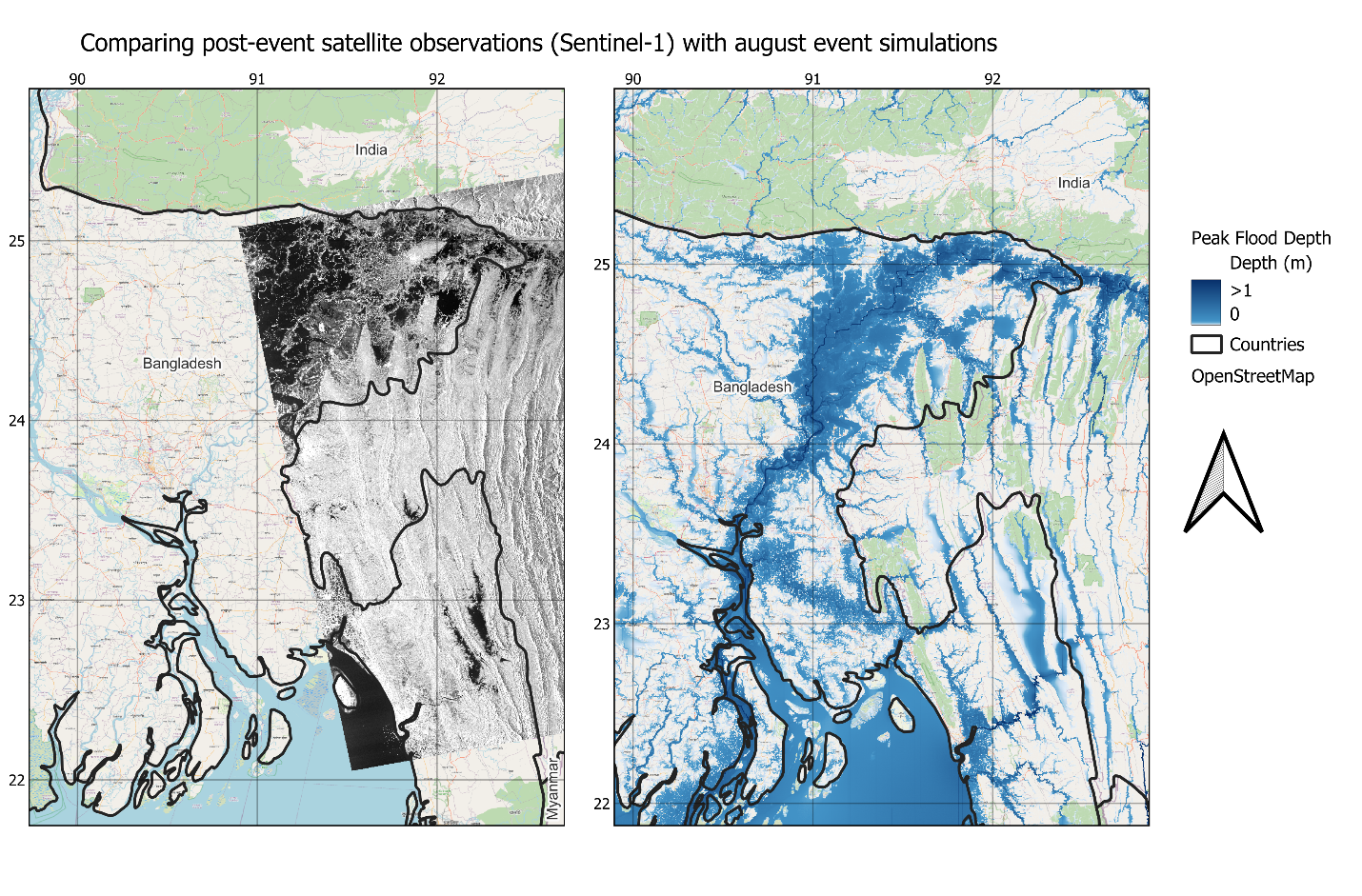 scientific depiction of Bangladesh Floods,August 2024